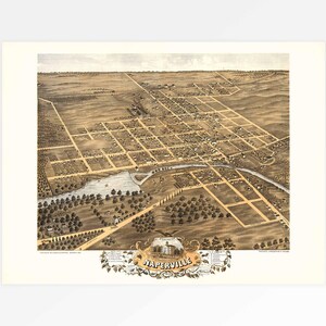 Old Map of Naperville, DuPage County, Illinois, USA