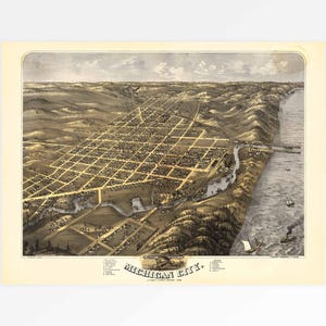 Historic Map of Michigan City, La Porte County, Indiana, USA
