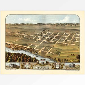 Mapa antiguo de New Ulm, Minnesota, EE. UU.