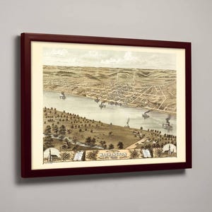 Alte Karte von Washington, Missouri, USA | Historische Kartenreproduktion