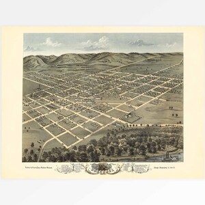 Retro Map of Boscobel, Grant County, Wisconsin, USA