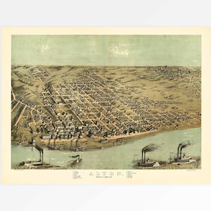 Mapa antiguo de Alton, condado de Madison, Illinois, EE. UU. / Reproducción de mapas antiguos