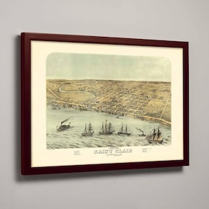 Historic Map of St Clair, Michigan, USA