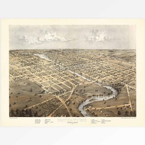 Heritage Map of Watertown, Wisconsin, USA