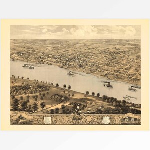 Mapa antigo de Jefferson City, Missouri, EUA