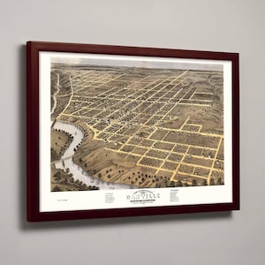 Mapa antiguo de Danville, condado de Vermillion, Illinois, EE. UU.