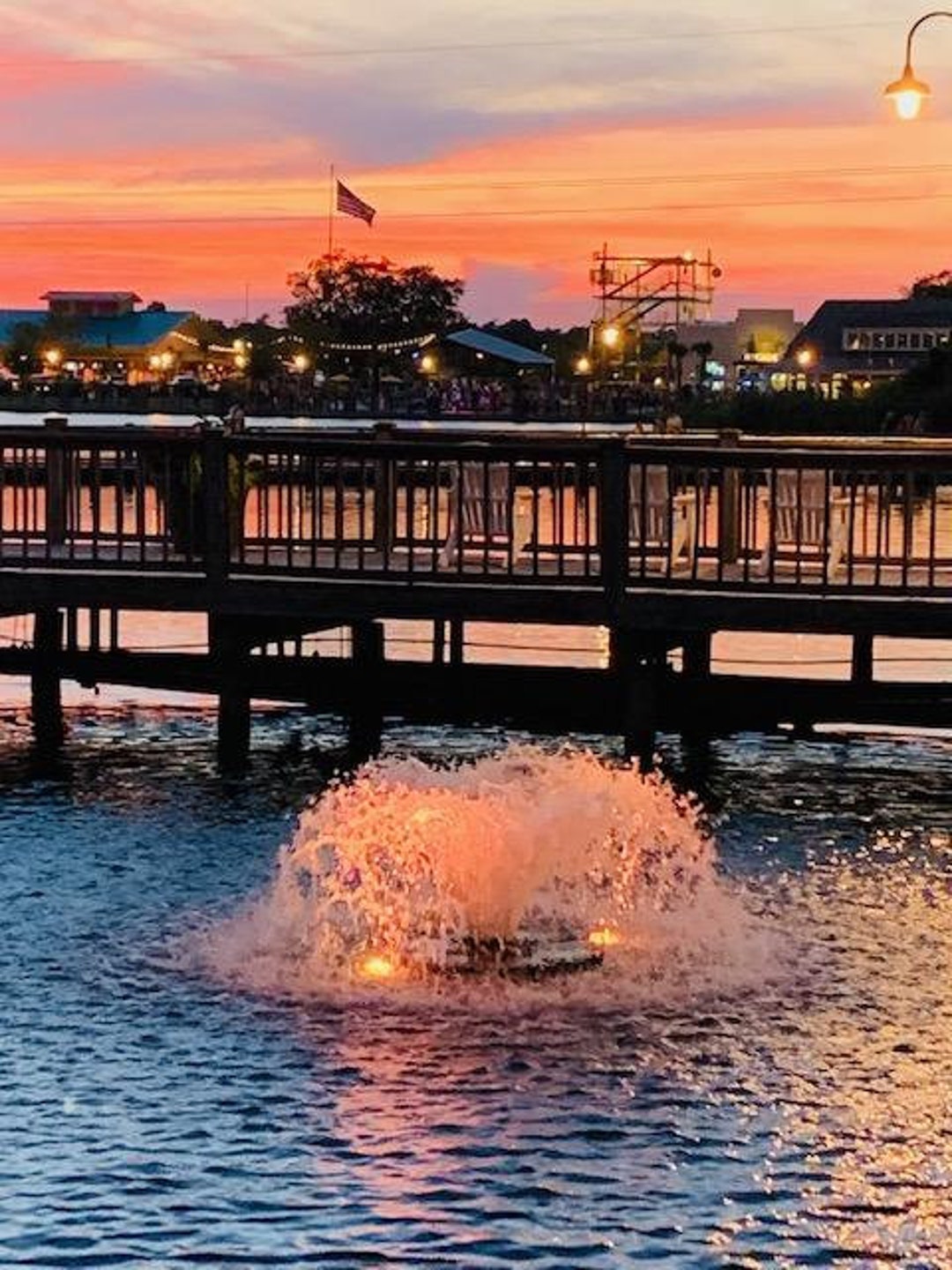 Photo Sunset Fountain Barefoot Landing North Myrtle Beach SC Etsy