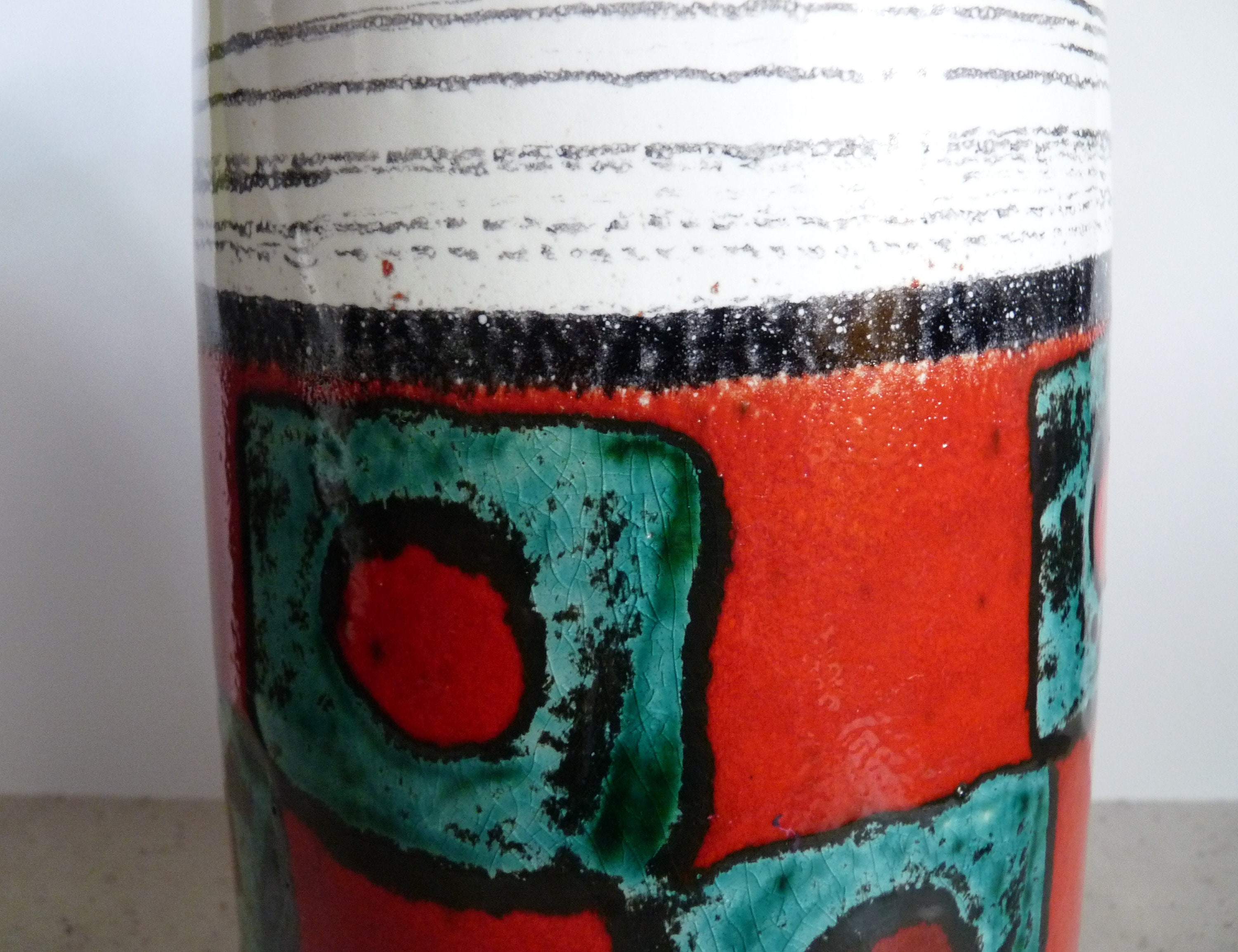 Vintage 60's SCHEURICH Vase 203-32, West Germany Pottery, Retro