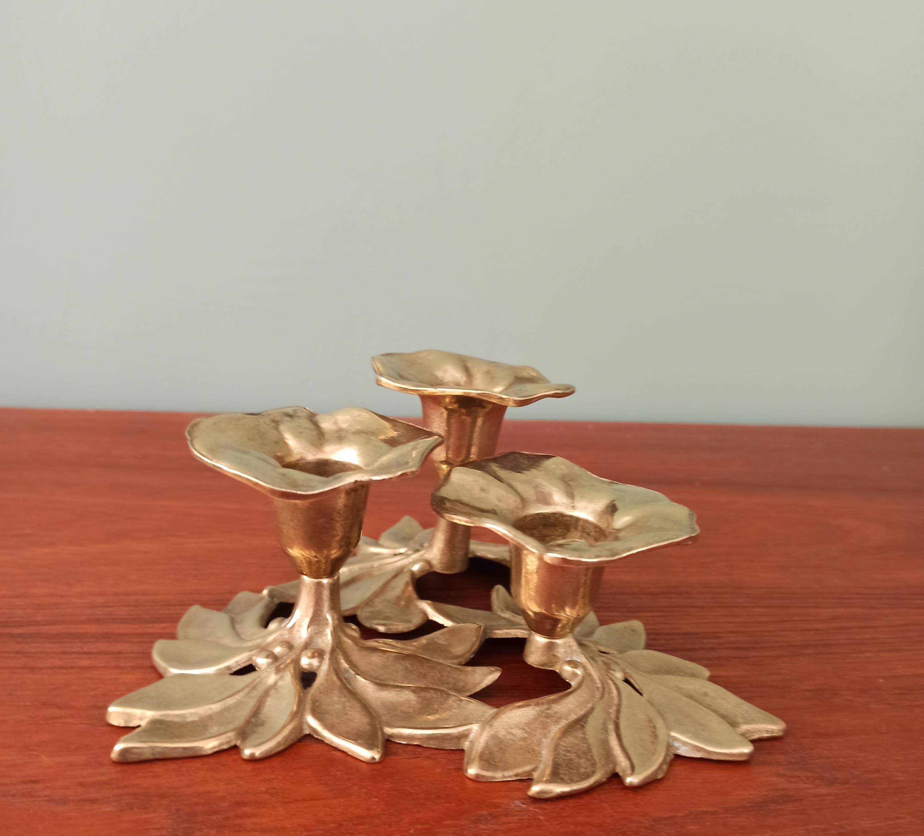 077 フランスアンティーク 真鍮製のキャンドルスタンド セット 燭台 大振り 077 フランスアンティーク 真鍮製のキャンドルスタンド セット 燭台