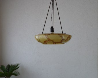 Art Deco Pendant Lamp, Vintage Chandelier, Hanging Light - Marble Chandelier, Vintage, Retro Home Decor