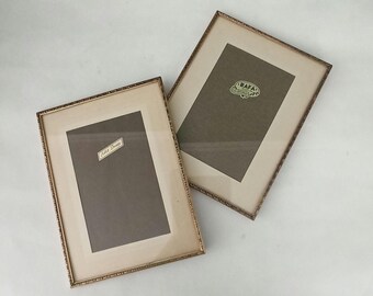 Set of Two Vintage Photo Frames, Matching Brass Vintage Frames, Vintage Frame Set