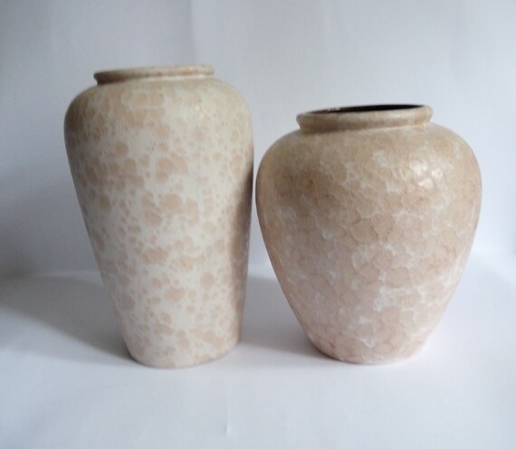ヴィンテージ西ドイツベイフラワーベースペア、西ドイツ陶器、ミッド