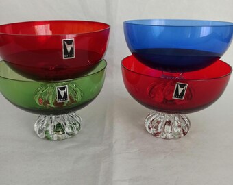Gallo Swedish Elegant Mid Century, Liqueur /Cognac Glasses, Dessert Bowls,  Coloured Brandy Glasses, Mid Century Glasses