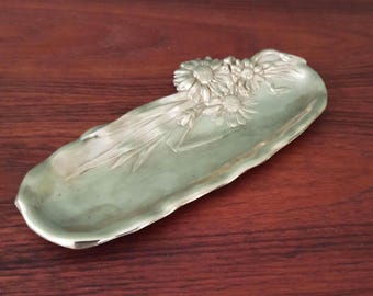 Vintage Brass Writing Desk Organizer, Desk Utensils, 60s Deco