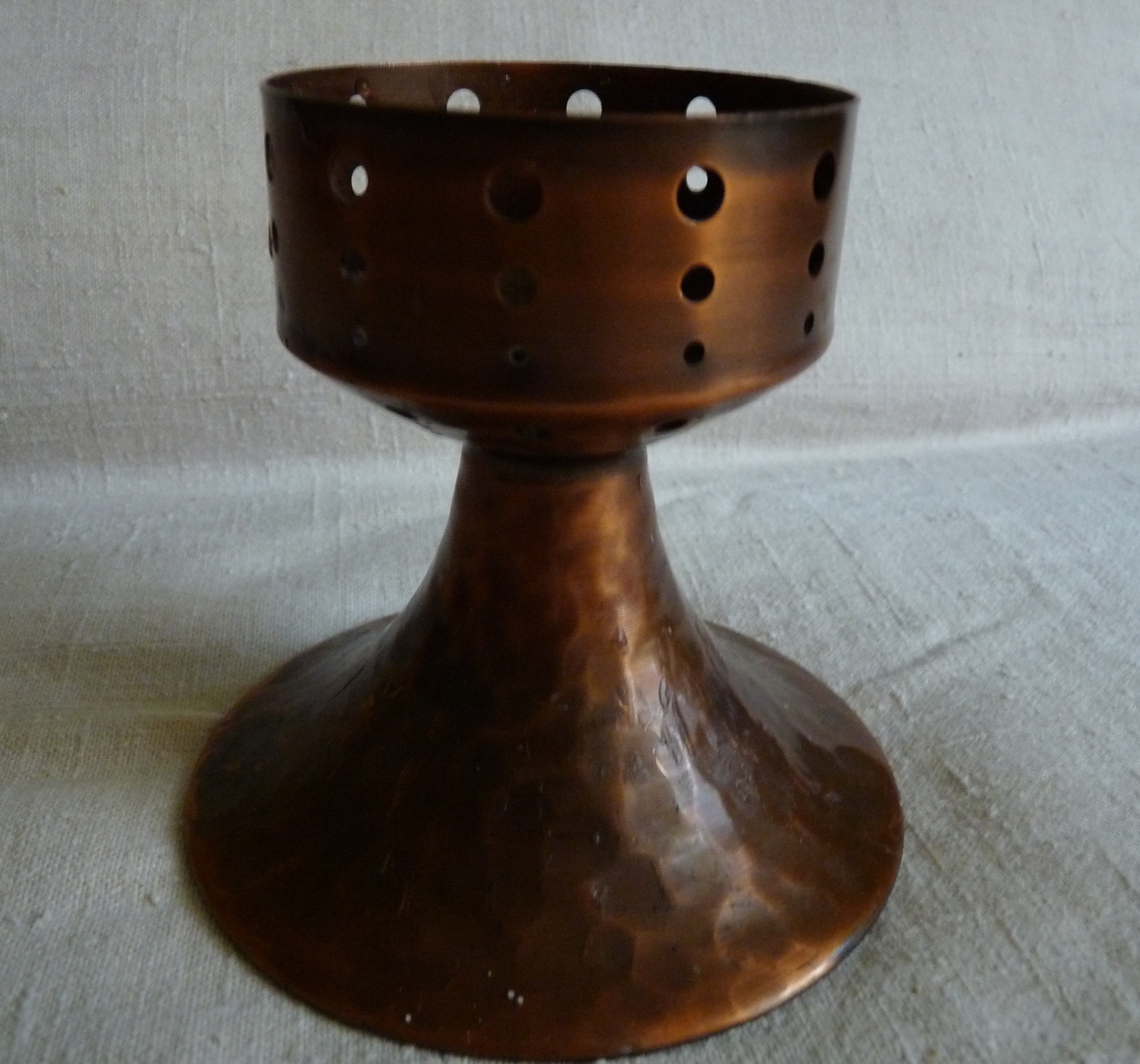 Copper Candle Holder for Pillar Candles Mid Century Vintage Etsy