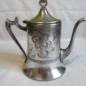 Silver Plated Art Nouveau Pitcher, Lawrence B. Smith Company Massachusetts, Silver Plated Water Jug