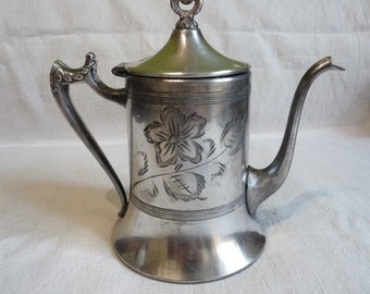 Silver Plated Art Nouveau Pitcher, Lawrence B. Smith Company Massachusetts, Silver Plated Water Jug