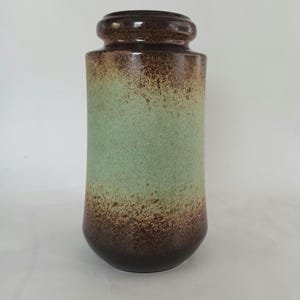 Sage Green and Brown Vase, Classic Mid Century West Germany Ceramic Vase 549-21