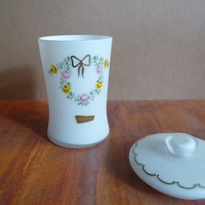 Tarro de leche vintage Fügel de cristal con tapa, bote de cocina, tarro de almacenamiento para el baño