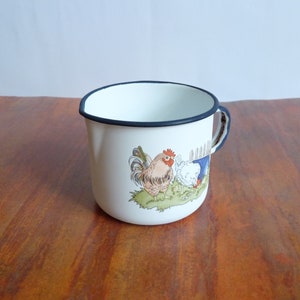 Enamel Mug, Camping Cup, Rustic Mug, Enamelware Mug, Rustic Home Decor, Münden Email, Germany
