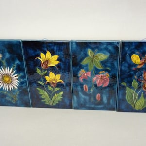 Ceramic Wall Plate, Vintage Wall Plate, Ceramic Wall Plate with Flowers Decor, Mid Century Modern Wall Decor