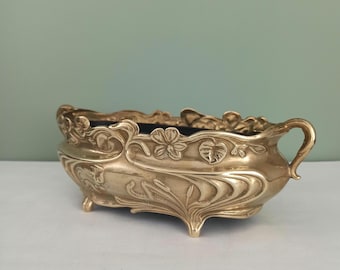 Magnificent Jardiniere, Art Deco Style  Brass Jardiniere, 60s Vintage Brass planter