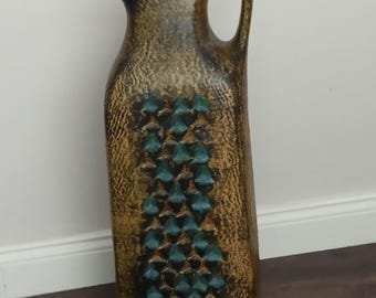 Dumler & Breiden Floor Vase with Handle, Vintage  Fat Lava Pottery West Germany  Floor Vase