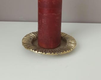 Vintage Brutalist Messing Kerzenhalter, 1970er Jahre, Vintage Kerzenhalter aus massivem Messing, Brutalist Mid Century Kerzenhalter