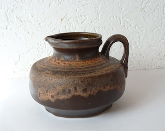 Mid Century 70s West German Pottery Vase, Brown, Classic Mid Century Ceramic Vase