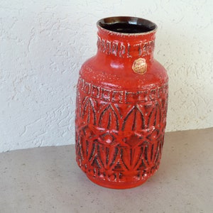 Vintage Unique Bay Ceramic Vase, West German Pottery  92-30, MCM Retro 1970s  Ceramic Vase