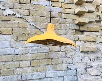 Gele designer Indastrial hanglamp, unieke verlichting voor kookeiland