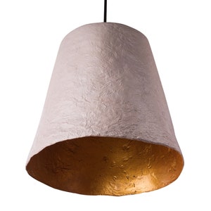 Modern cappuccino color paper mache light for living room