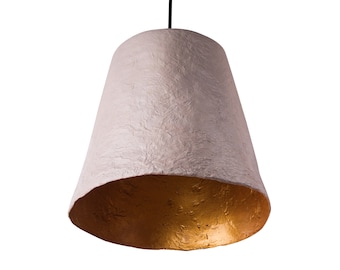 Modern cappuccino color paper mache light for living room, unique lighting