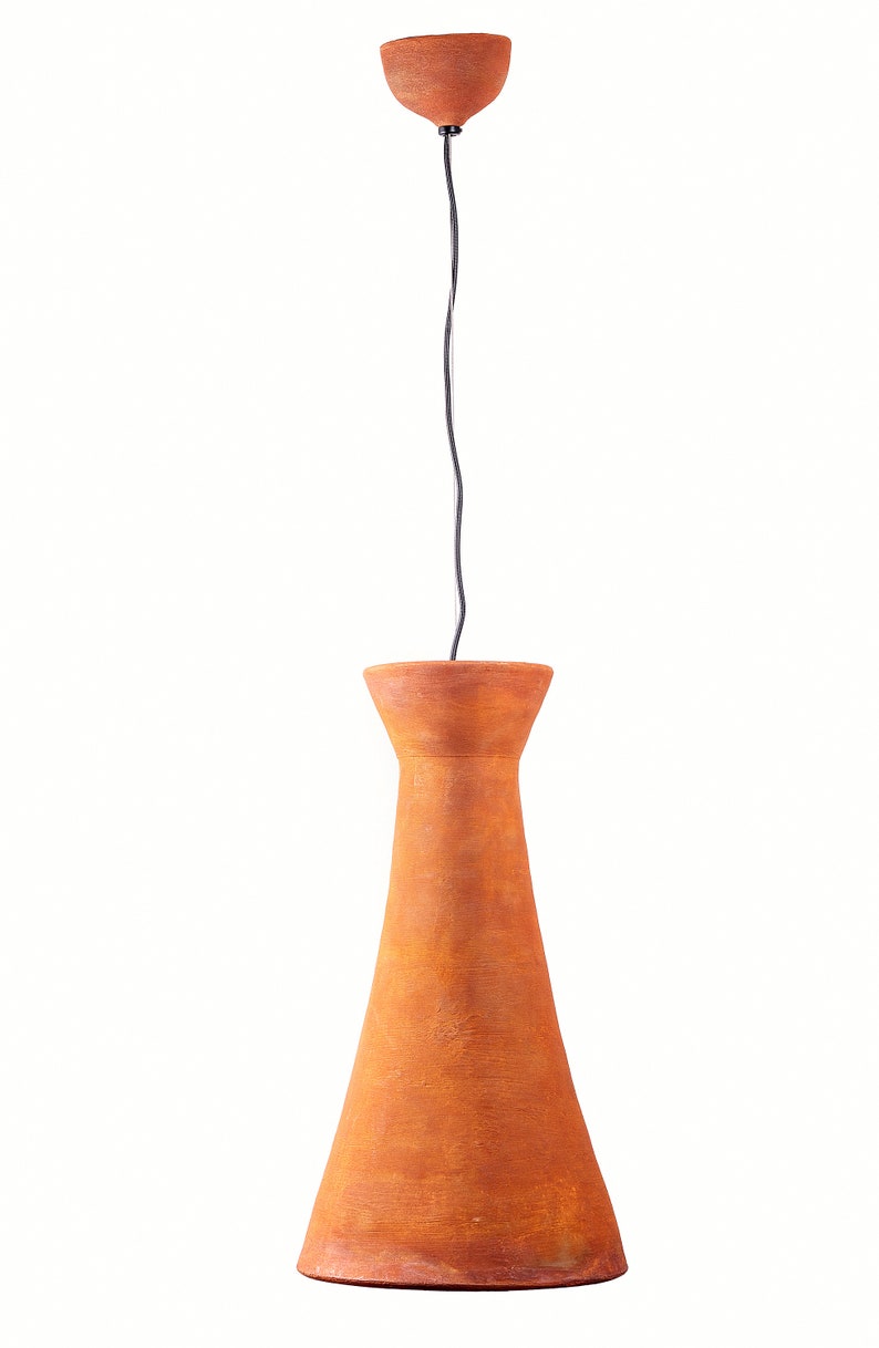 Pendant lamp, rust lampshade, unique lighting for bedroom, ceramic image 2