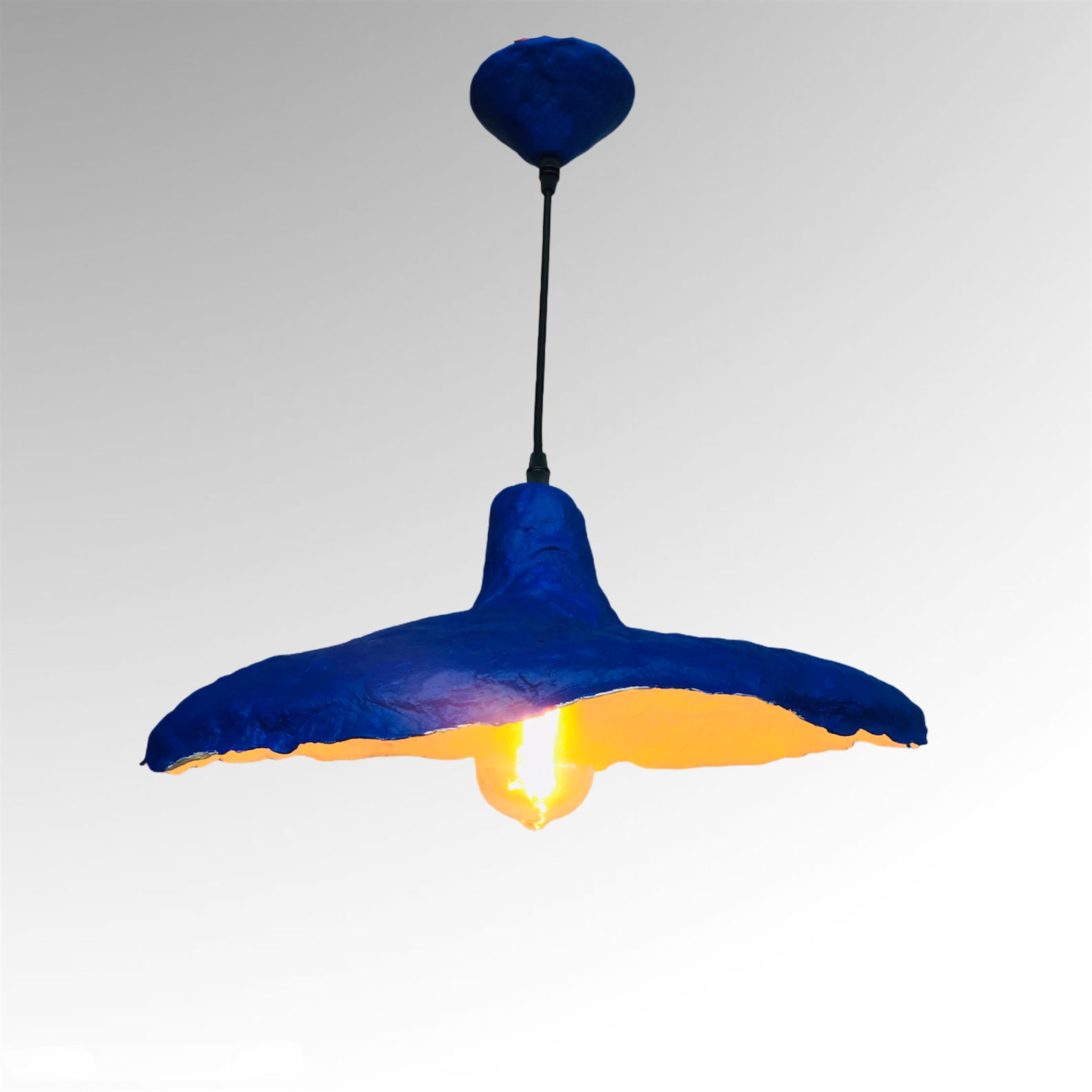 Unique Paper Mache Pendant Light Farmhouse Lighting for Etsy