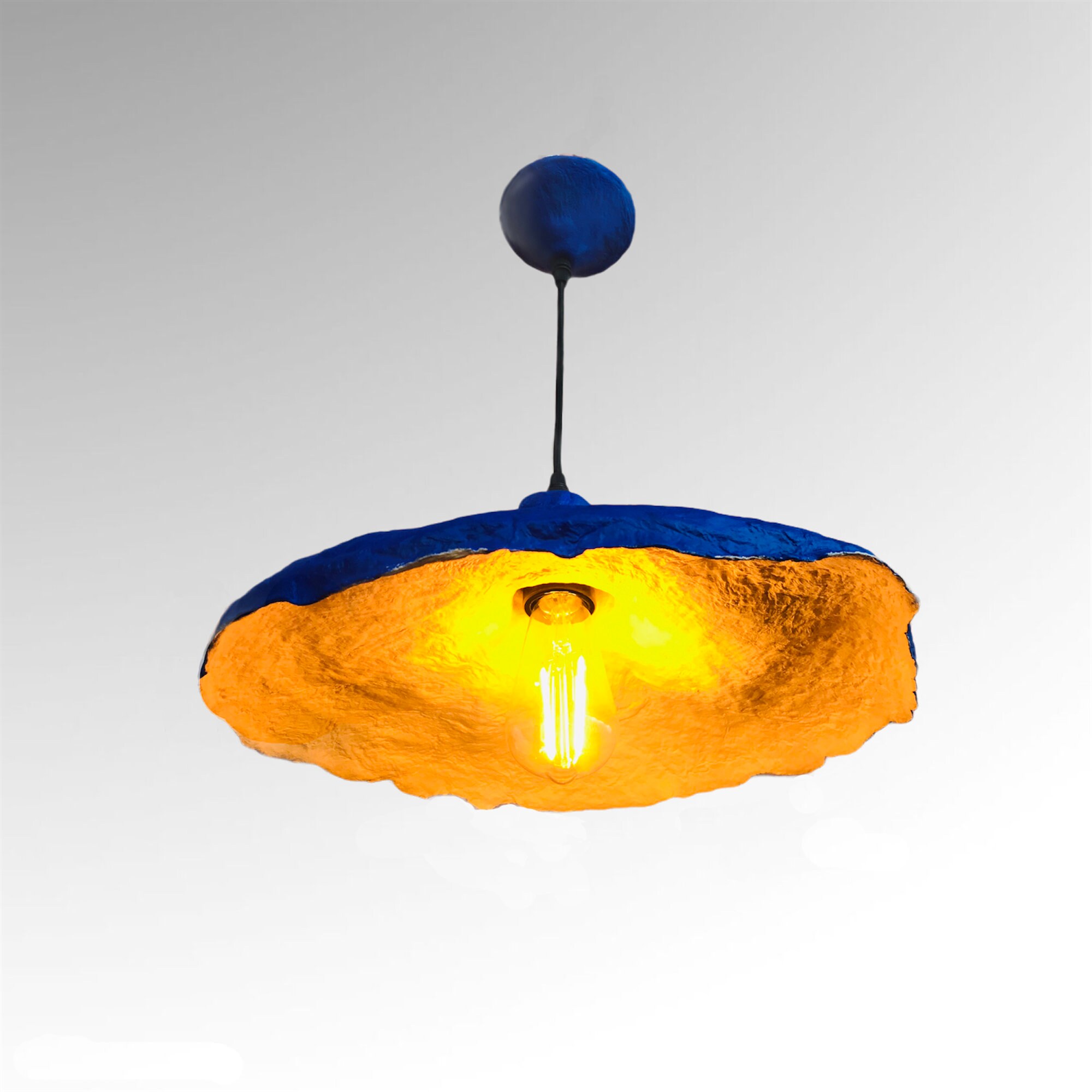 Unique paper mache pendant light farmhouse lighting for Etsy