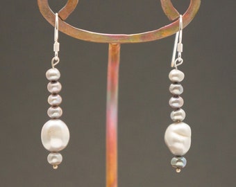 Pearl and Silver Earrings