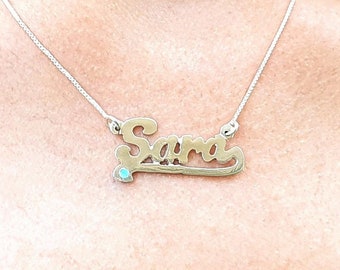 Custom Nameplate Necklace, Engraved Necklace For Women, Customized Necklace Gift For Mom, Personalized Name Necklace, 14K Gold, Mother's Day