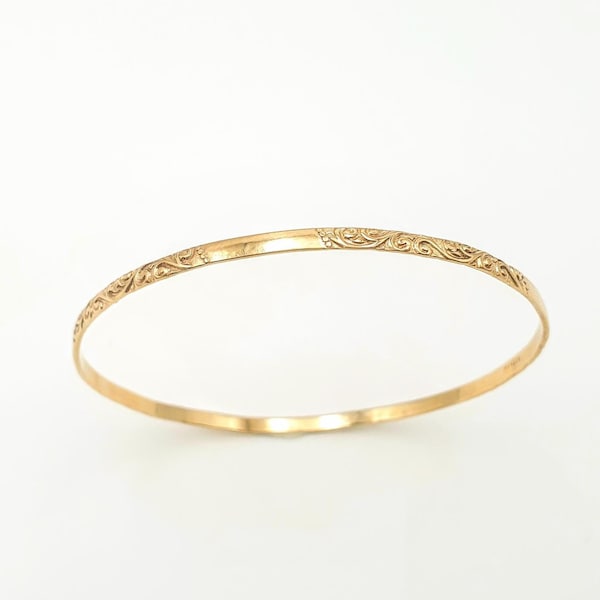 Gold Moroccan Bracelet, Thin Gold Bracelet, 14K Solid Gold Bracelet For Women, Moroccan Bangle Bracelet, Stackable Bracelet, Minimalist