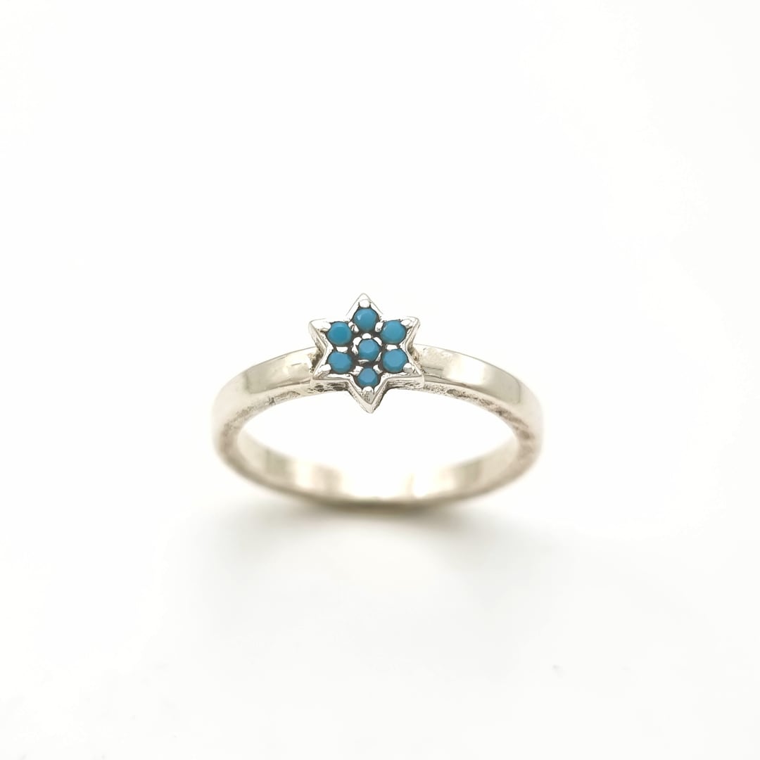AJDesign Messianic Ring Sterling Silver - Grafted Star Of David, Menorah & Fish Symbol, Size 7