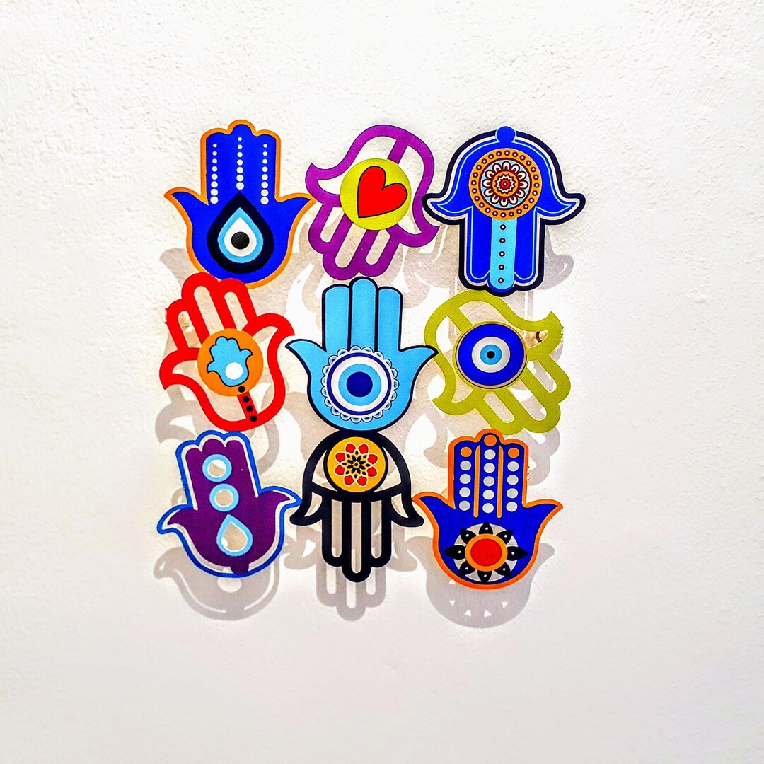 Colorful Hamsa Wall Decor Hamsa Wall Art Evil Eye Sign Etsy