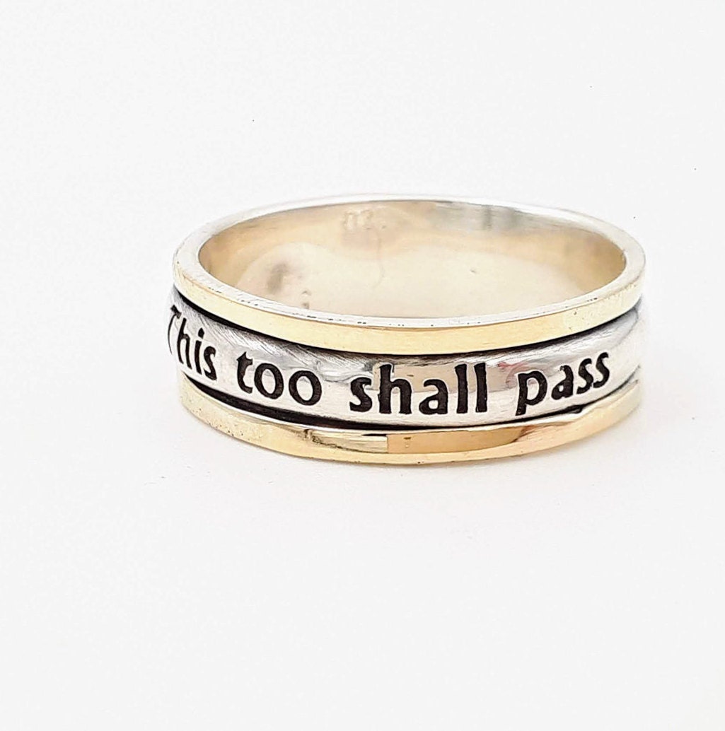This Too Shall Pass Ring - Jewish Gift / Custom Inspirational Band - Nadin  Art Design - Personalized Jewelry