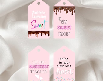 Printable Teacher Appreciation End of School Year Gift Tags | Thank You Tags for Gift Baskets | Instant Download