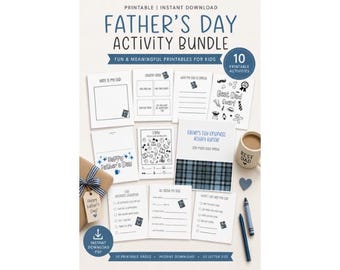 Father’s Day Children's Kindness Activity Printable Bundle | All About My Dad | 10 Pages