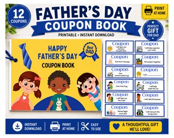 Father's Day Printable Coupon Book | Instant Download | Keepsake Father’s Day Gift