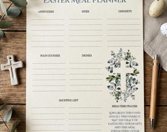 Easter Meal Planner | Digital Download Menu Planner | Meal Planning  | Printable