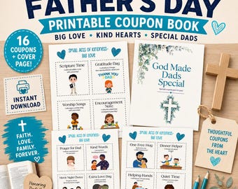 Christian Father’s Day Coupon Book for Kids | Printable Dad Gift