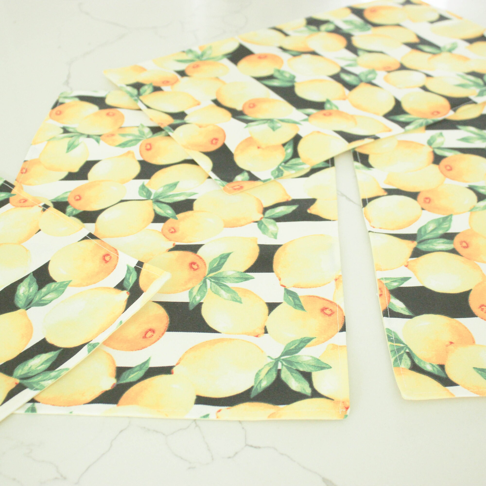 Set of 4 Lemon Placemats Custom Placemats Placemat Set Etsy
