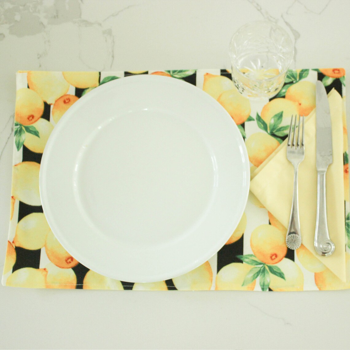 Set of 4 Lemon Placemats Custom Placemats Placemat Set Etsy