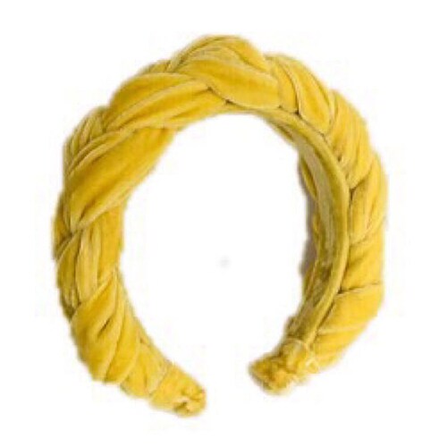 Shops Sun Spice or Pink Velvet Headband, Pink Velvet Headband, Silk Velvet Braided Headband, Fashion Week, Women's Accessories, Yellow Headband